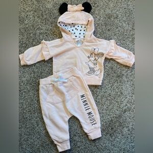 Disney Baby 3-6 Months Pink Minnie Mouse Sweatsuit